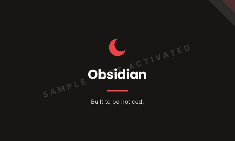 Obsidian business card, back — generated by the Emblory engine